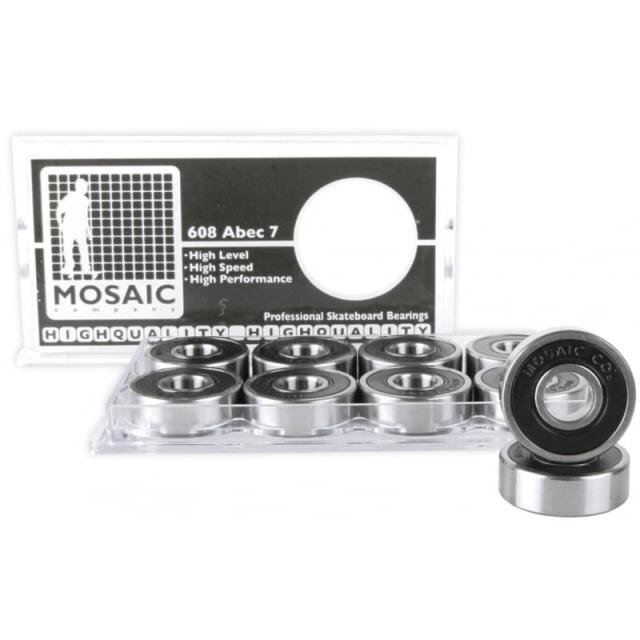 Levně Mosaic ložiska Bearings Abec 7 608RS Black Super 1 uni | Velikost skate 608