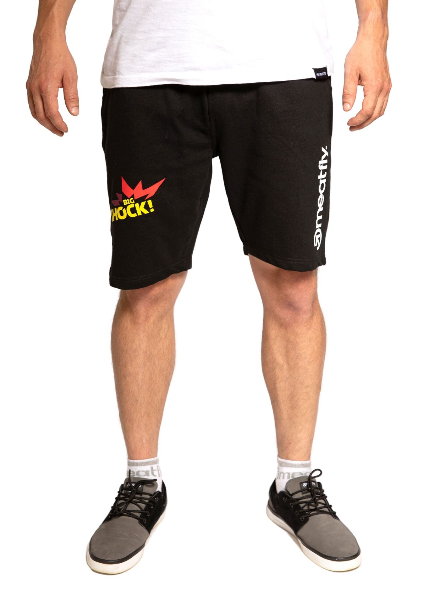 Meatfly pánské teplákové kraťasy Big Shock Black | Černá | Velikost M