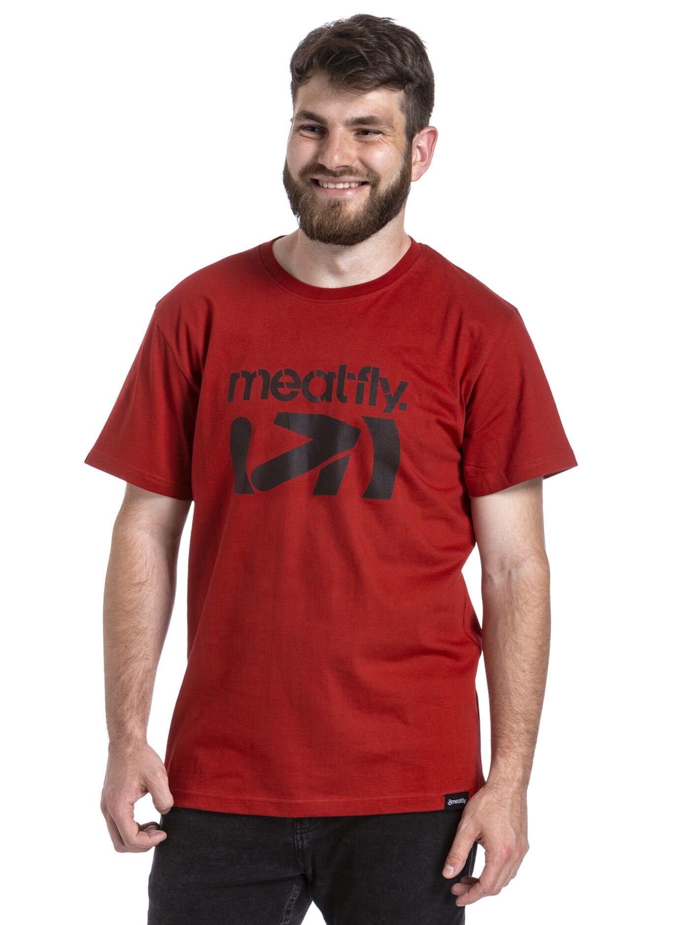 Levně Meatfly pánské tričko Podium Dark Red | Červená | Velikost L