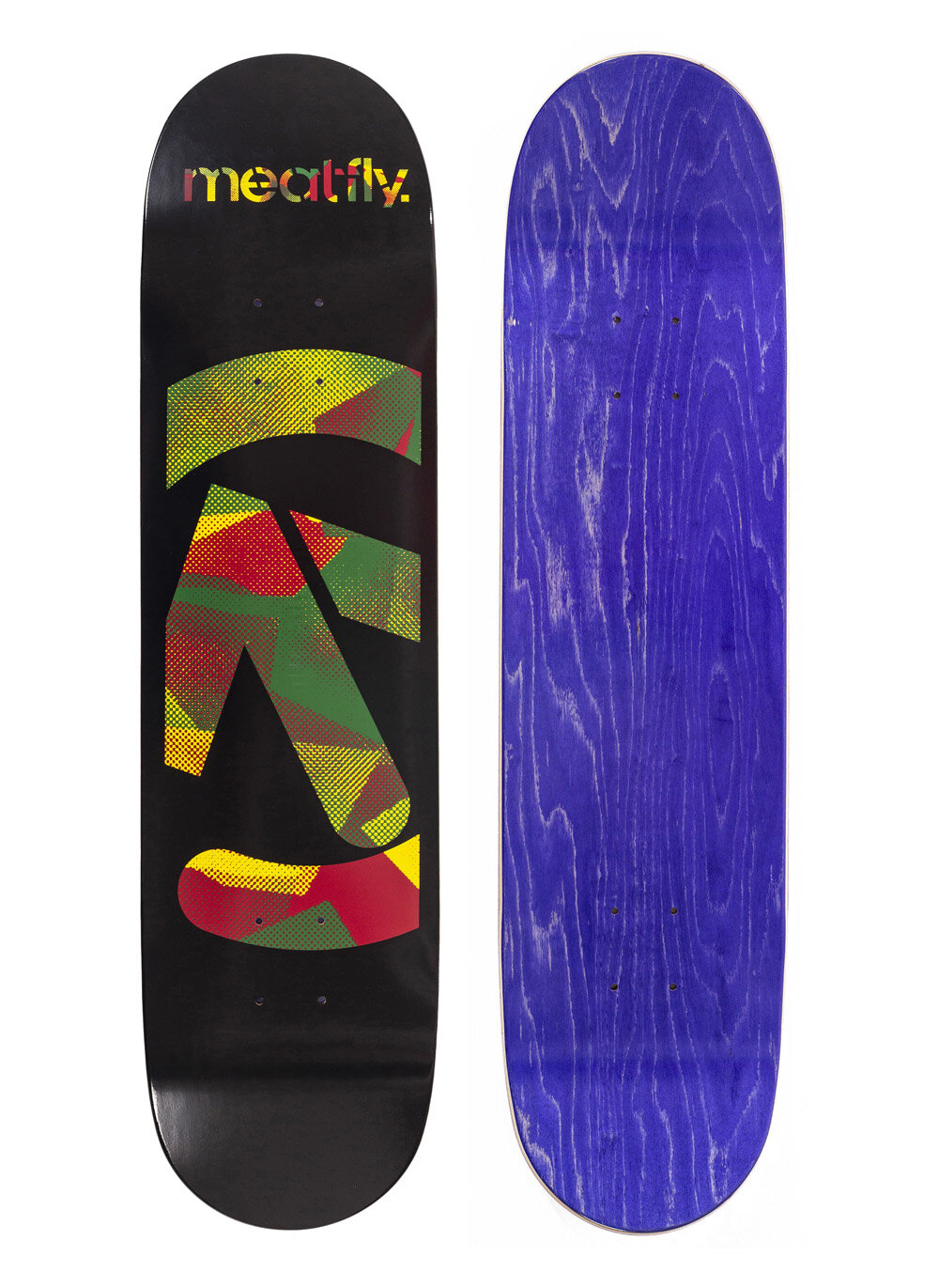 Levně Meatfly skateboardová deska Netto Medium A - Black Rasta | Černá | Velikost skate 7,6"