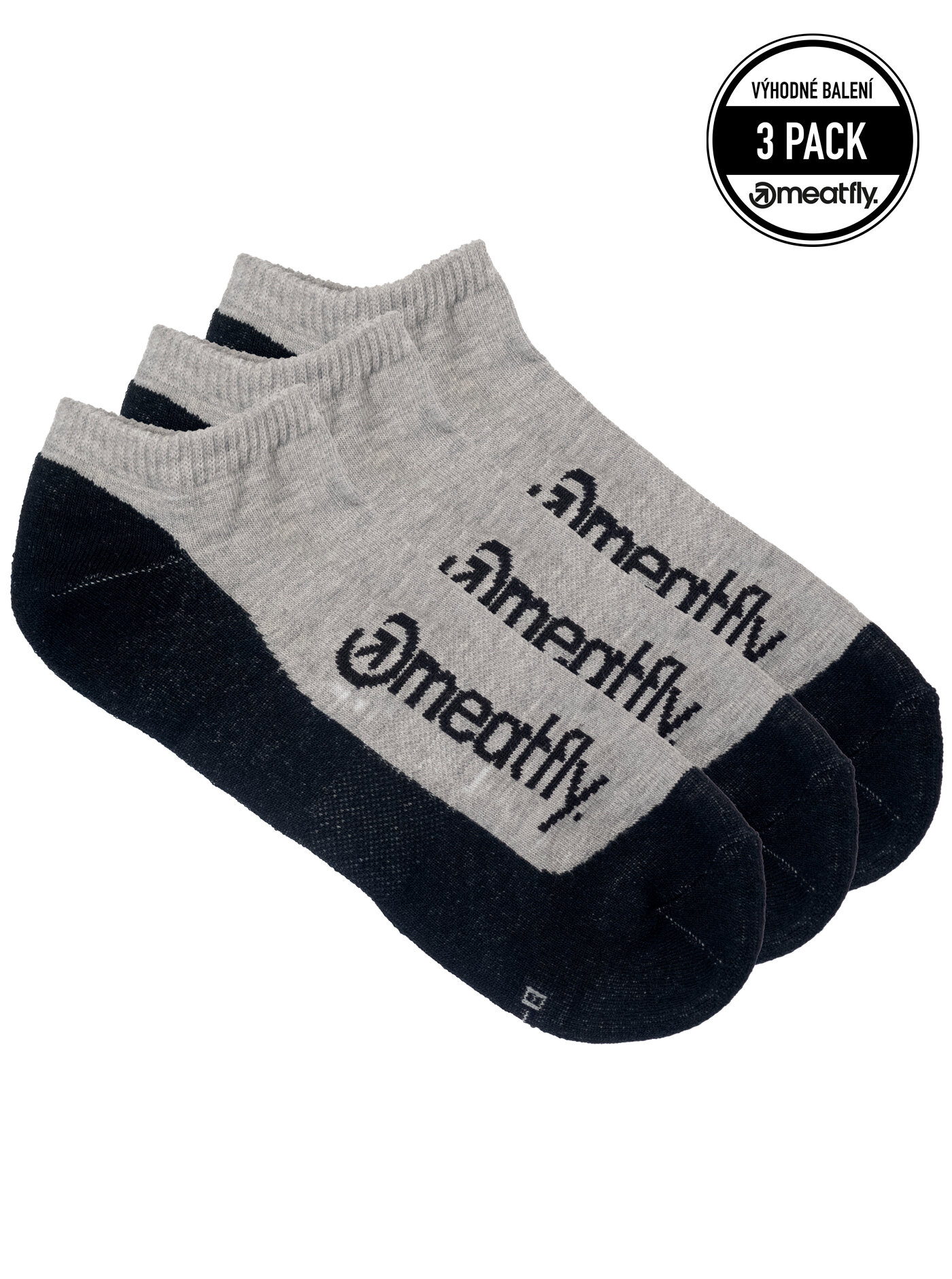Levně Meatfly ponožky Boot Triple pack Grey | Šedá | Velikost L