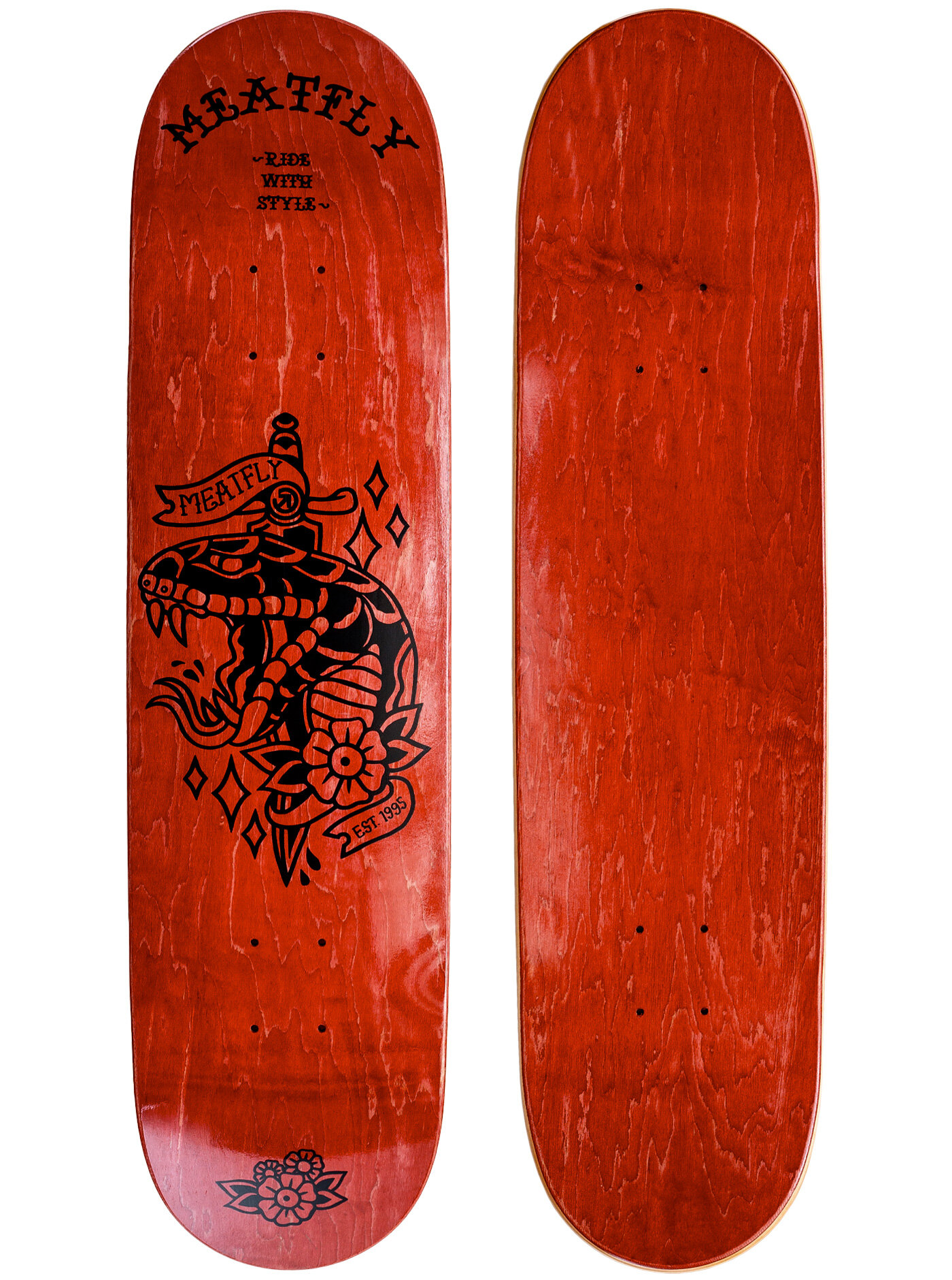 Levně Meatfly skateboardová deska Dagger Red Wood High | Červená | Velikost skate 7,75"