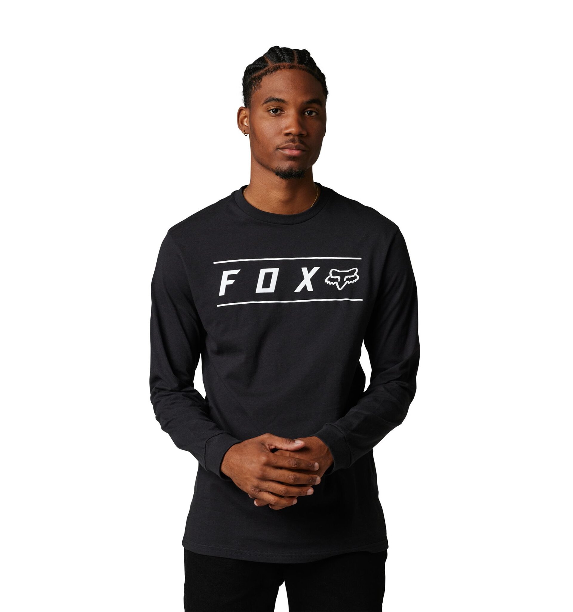 Levně Fox pánské tričko Pinnacle Ls Prem Black | Černá | Velikost M