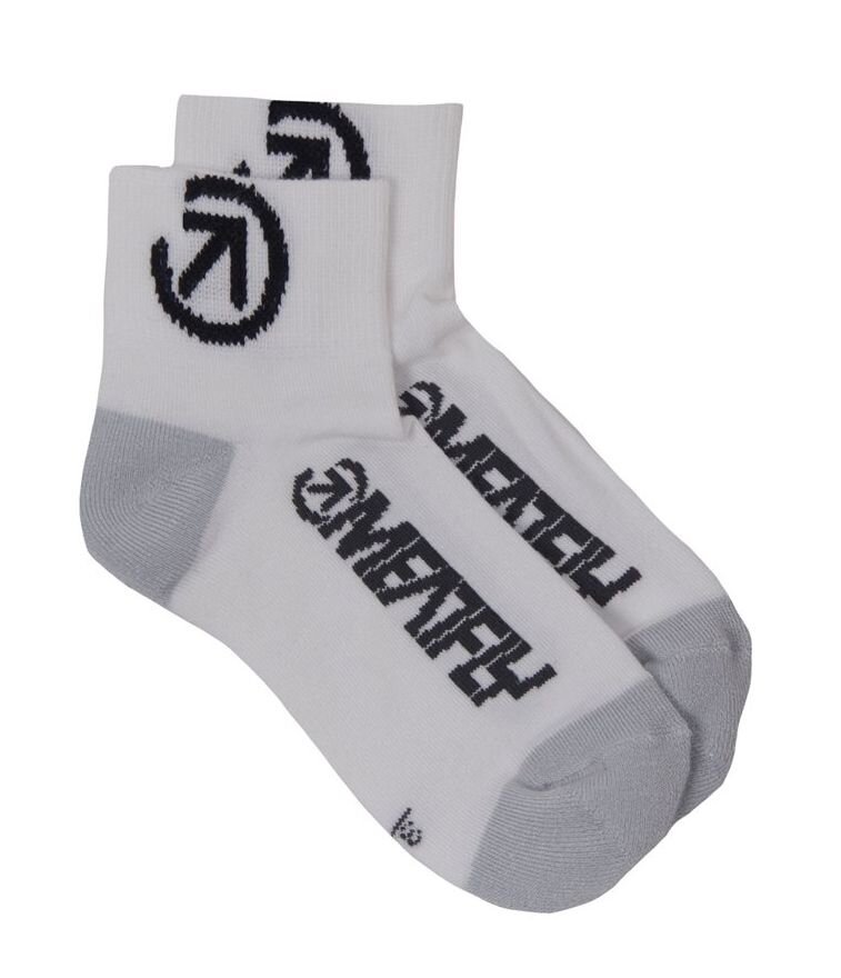 Levně Meatfly ponožky Bike Middle Socks – CO B – White | Bílá | Velikost S
