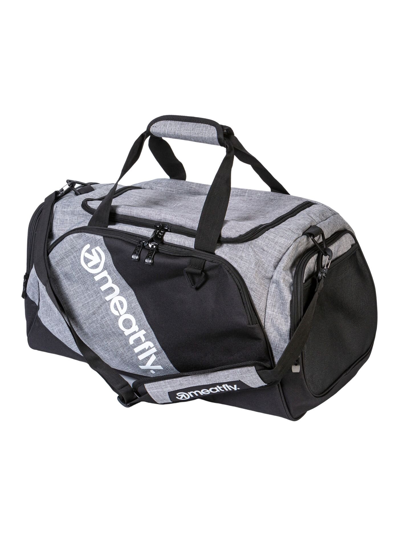 Levně Meatfly cestovní taška Rocky Black/Grey | Černá | Objem 30 L