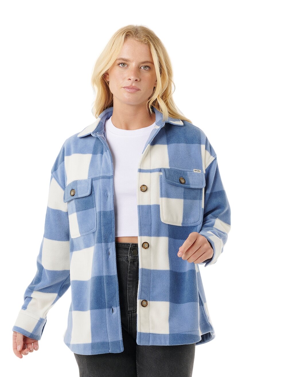 Rip curl dámská košilová bunda Neon Isles Fleece L/S Blue | Modrá | Velikost S