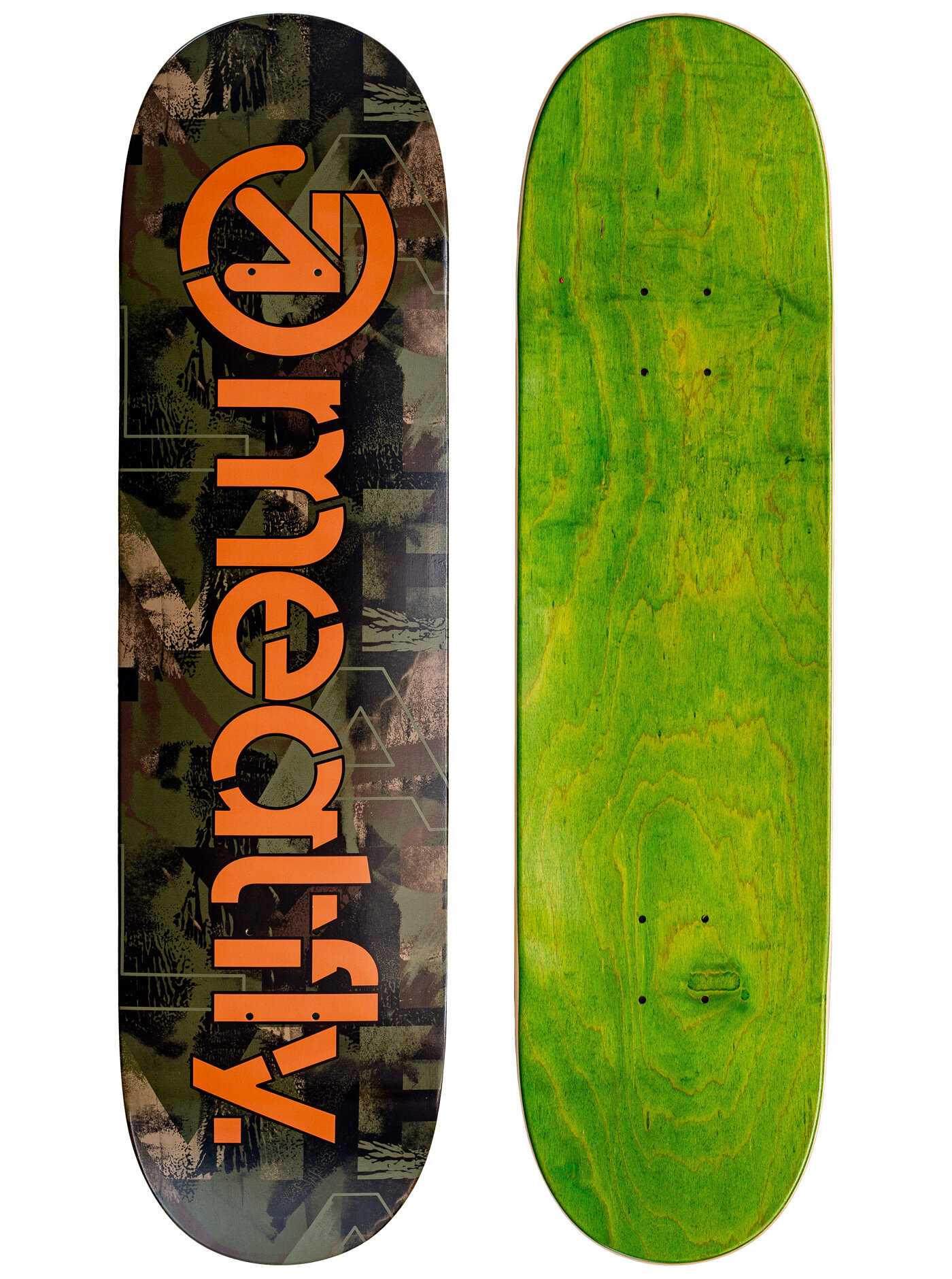 Levně Meatfly skateboardová deska Flipin Substance Camo/Orange Mellow | Mnohobarevná | Velikost skate 7,75"