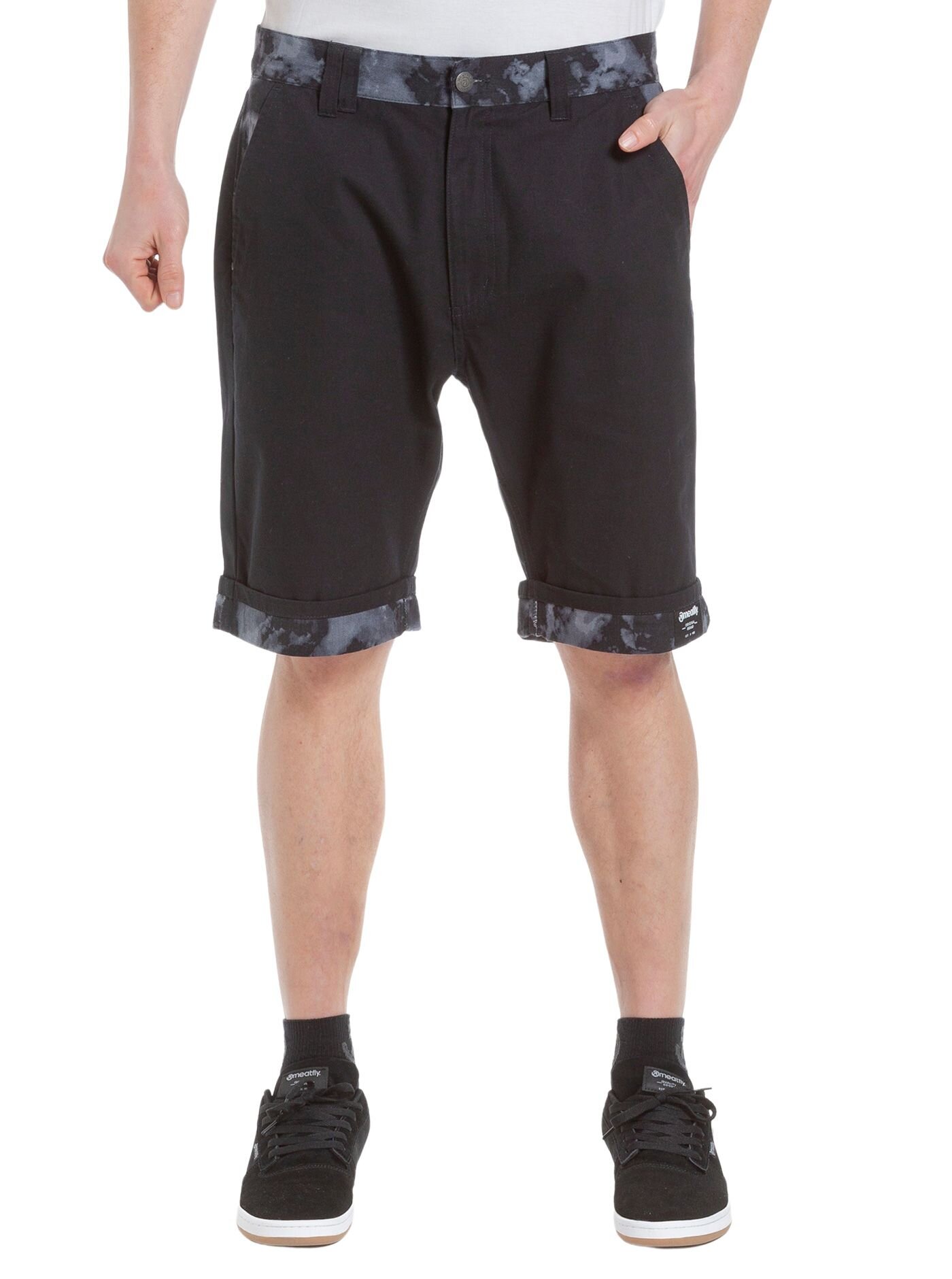Meatfly pánské kraťasy Barry Black Storm Camo | Maskáč | Velikost 32