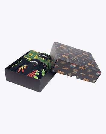 Pánské trenýrky Meatfly Agostino, Leafs, Gift Pack