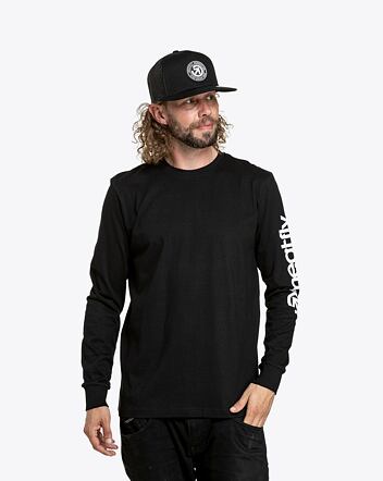 Pánské tričko s dlouhým rukávem Meatfly Judgement, Logo Black