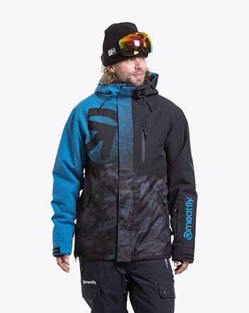Pánská SNB & SKI bunda Meatfly Shader, Blue / Mossy Petrol