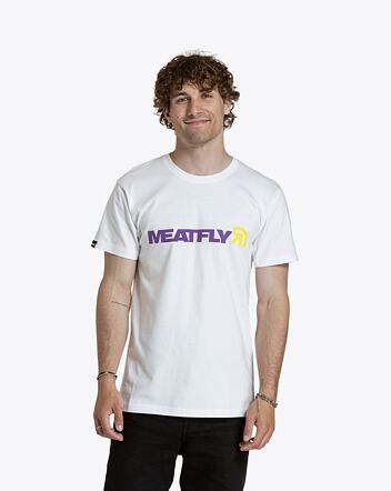 Pánské tričko Meatfly Logex, Lilac  /  White