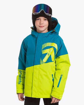 Dětská SNB & SKI bunda Meatfly Bangito, Teal/Acid Lime