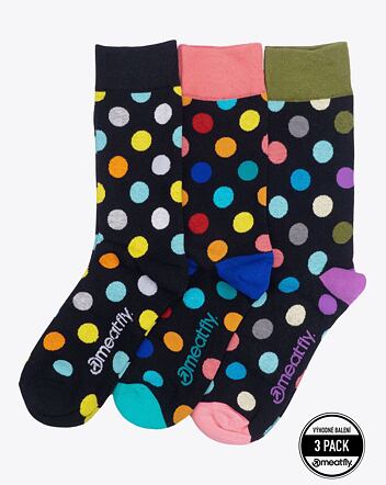 Ponožky Meatfly Lexy Triple Pack, Black Dots