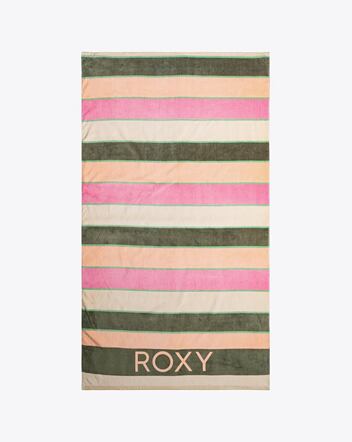 Osuška Roxy Cold Water Print, Agave Green Very Vista Stripe