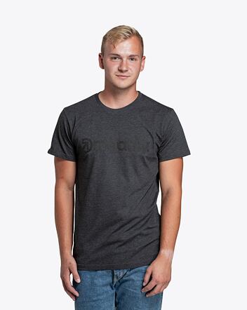 Pánské tričko Meatfly Striped Logo, Charcoal Heather