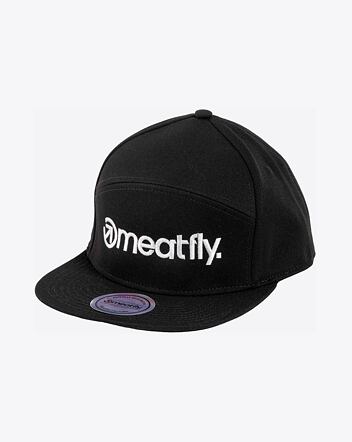Kšiltovka Meatfly Creeper 6 Panel Snapback, Black / White Logo