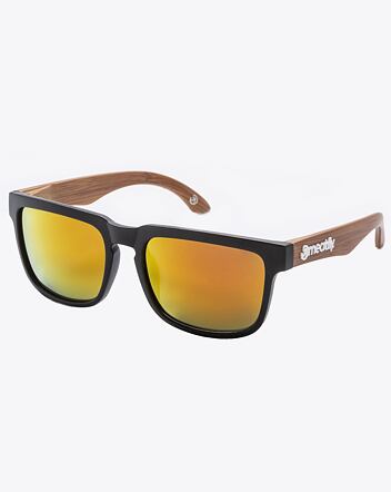 Sluneční brýle Meatfly Memphis, Black / Wood