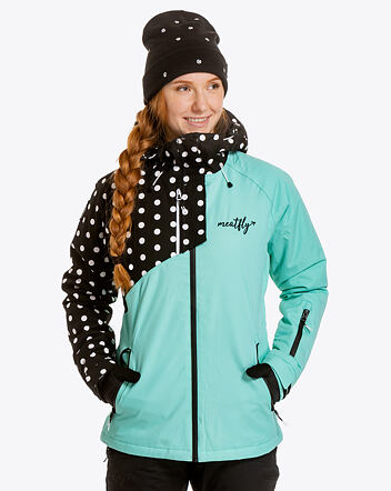Dámská SNB & SKI bunda Meatfly Deborah, Mint/White Dot