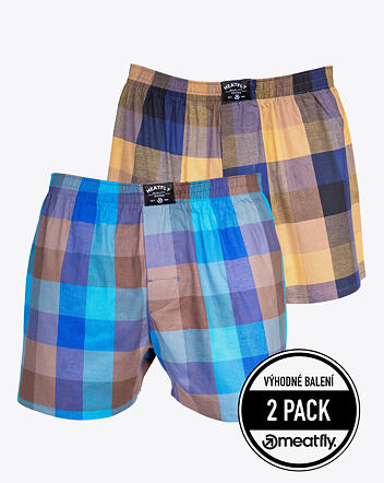 Pánské boxerky Meatfly Doug, Brown / Blue