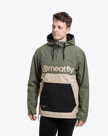 Pánská street bunda Meatfly Garen, Olive/Deep Sand