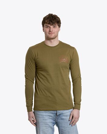 Pánské tričko s dlouhým rukávem Meatfly Judgement 30, Khaki Green