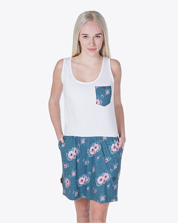 Šaty Alife and Kickin Rosalie - S19, Smaragd Flowers