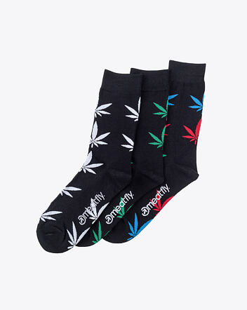 Ponožky Meatfly Ganja Black socks, Triple Pack