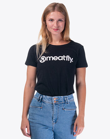 Dámské tričko Meatfly Ladies MF Logo, A - Black
