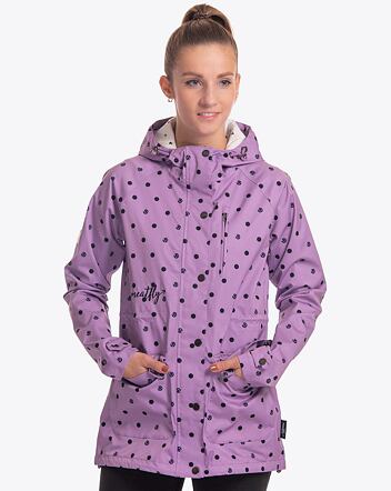 Dámská street bunda Meatfly Xita, Purple Dots