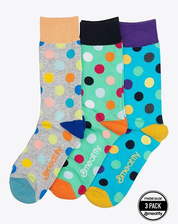Ponožky Meatfly Lexy Triple Pack, Grey Dots