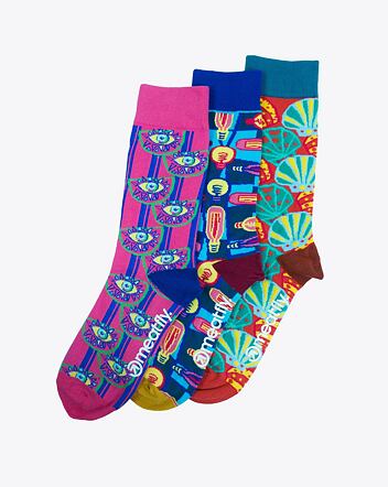 Ponožky Meatfly Globe socks, Triple Pack