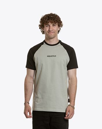 Pánské tričko Meatfly Ozzy Raglan, Mossy Green / Black