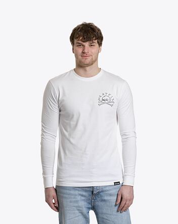 Pánské tričko s dlouhým rukávem Meatfly Judgement 30, White