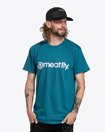 Pánské tričko Meatfly MF Logo, Petrol Heather