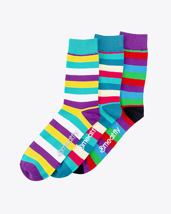 Ponožky Meatfly Dark Small Stripe socks, Triple Pack
