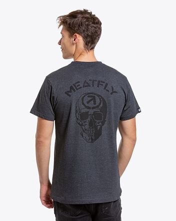 Pánské tričko Meatfly Skuller, Charcoal Heather