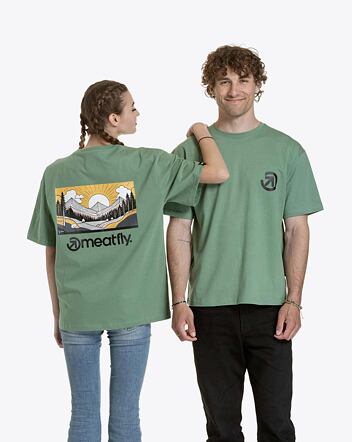 Unisex tričko Meatfly Cachuma, Hedge Green Mountains