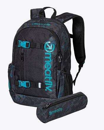 Batoh Meatfly Basejumper, Petrol Mossy/Black, 22 L