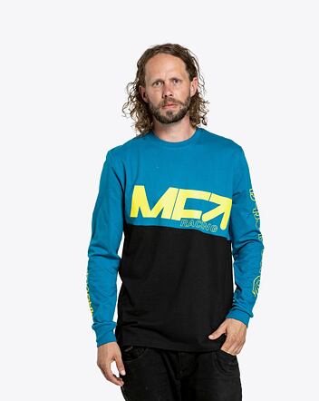 Pánské tričko s dlouhým rukávem Meatfly Judgement, Funky Blue Racing