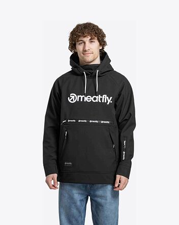 Pánská softshell bunda Meatfly Jax, Black / White