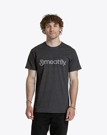 Pánské tričko Meatfly Striped Logo, Mystic Grey