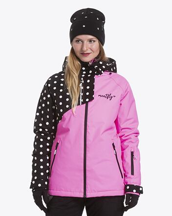 Dámská SNB & SKI bunda Meatfly Deborah, Pink Killer/White Dot