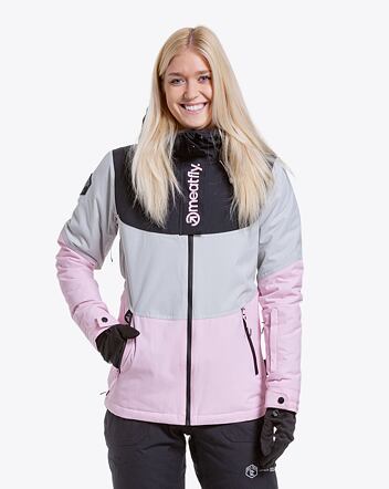 Dámská SNB & SKI bunda Meatfly Kirsten, Grey/Pastel Pink