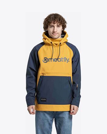 Pánská softshell bunda Meatfly Jax, Saphire Blue / Camel