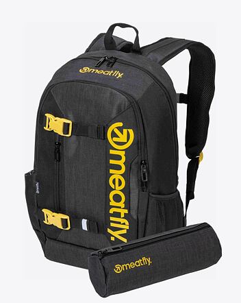 Batoh Meatfly Basejumper, Black / Charcoal Heather, 22 L + PENÁL ZDARMA