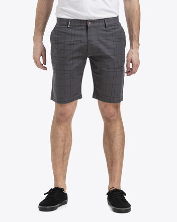 Meatfly Anthrax 19 Shorts, D - Dark Grey Checks