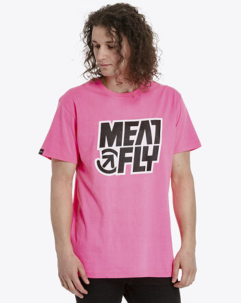 Pánské tričko Meatfly Repash, Neon Pink