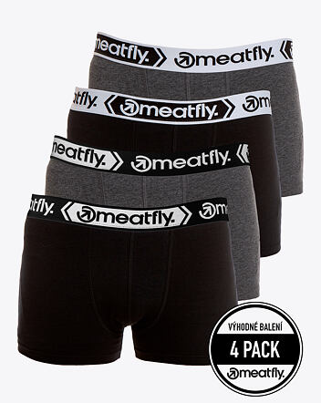 Pánské boxerky Meatfly Balboa Boxershorts, Four Pack, Black/Grey Heather