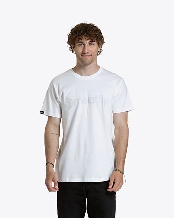 Pánské tričko Meatfly Striped Logo, White